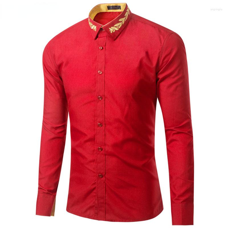 Men's Casual Shirts Gold Embroidery Mens Dress 2022 Long Sleeve Wedding Groom Red Shirt Men Button Up, Black
Men's Casual Shirts Gold Embroidery Mens Dress 2022 Long Sleeve Wedding Groom Red Shirt Men Button Up, Black