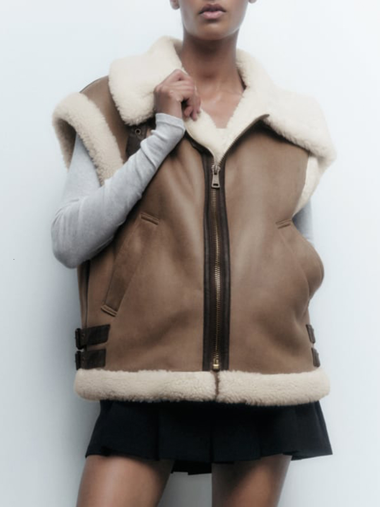 Women's Vests Winter Fleece Sleeveless Jacket Women Casual Loose Vest Coat Fashion Zipper Waistcoat Female Thicken Warm Outwear With Pockets 221202, Beige
Women's Vests Winter Fleece Sleeveless Jacket Women Casual Loose Vest Coat Fashion Zipper Waistcoat Female Thicken Warm Outwear With Pockets 221202, Beige