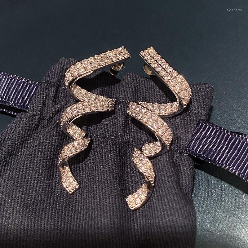 Dangle Earrings Bilincolor Trendy Punk Metal Silver Color CZ Geometric Spiral Earring For Women
Dangle Earrings Bilincolor Trendy Punk Metal Silver Color CZ Geometric Spiral Earring For Women