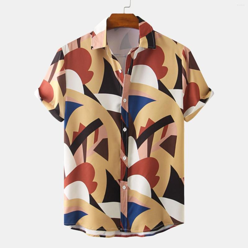 Men's Casual Shirts Summer Men's Vacation Beach Short Sleeve Blouse Top Geometric Pattern Printed Lapel Button Down Shirt Camisas#g3, Camel
Men's Casual Shirts Summer Men's Vacation Beach Short Sleeve Blouse Top Geometric Pattern Printed Lapel Button Down Shirt Camisas#g3, Camel