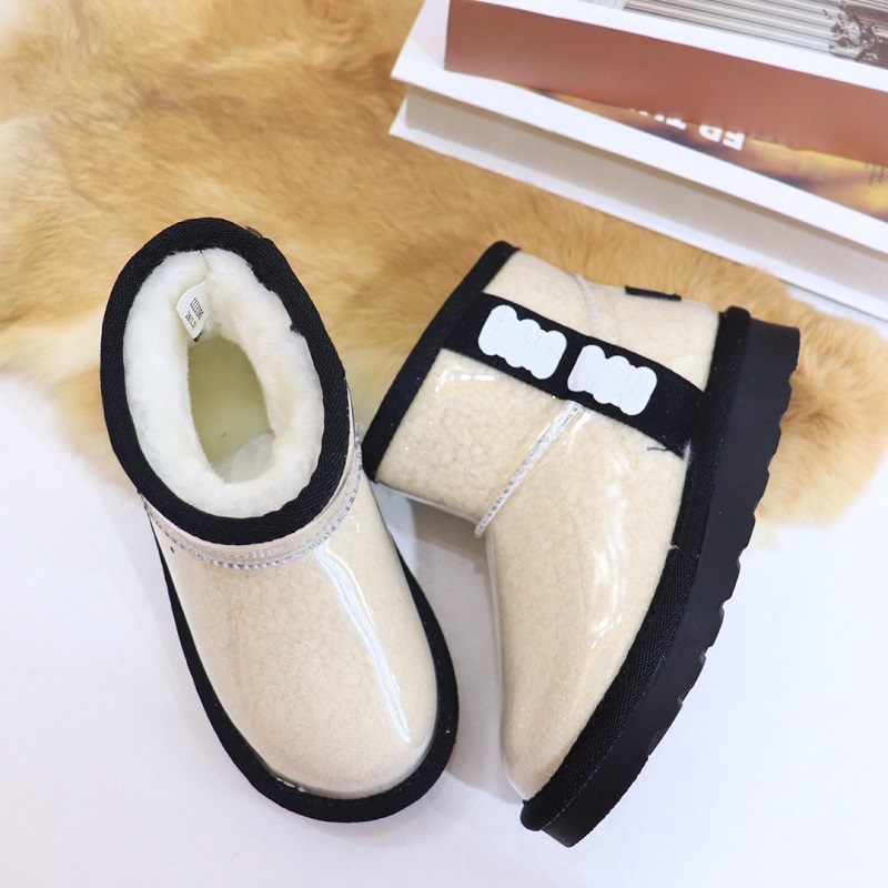 KID boys Girls Boot Shoe Sneakers Snow Boots Warm Shoes Winter Warm Toddler Childrens Plush Hot Sell Brand Children Full fur Fluffy furry Satin Ankle Bootss 26-37