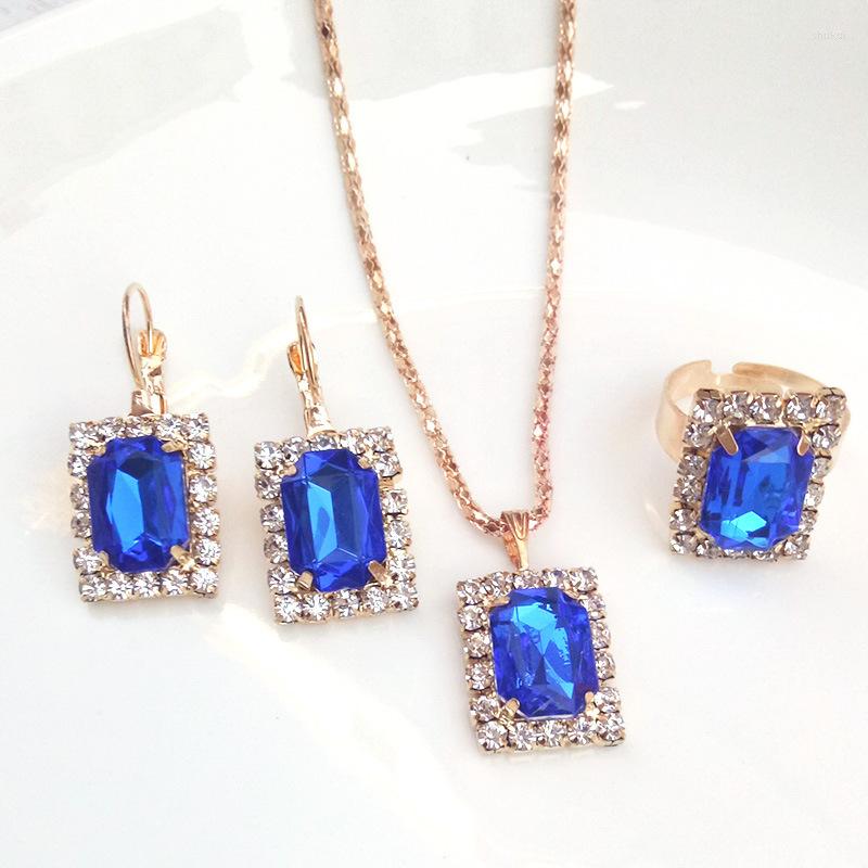 Necklace Earrings Set 2022 Rings With Colored Crystal Wholesale Luxury Fine For Women's Wedding Accessories, Picture shown
Necklace Earrings Set 2022 Rings With Colored Crystal Wholesale Luxury Fine For Women's Wedding Accessories, Picture shown