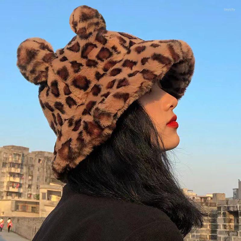 Berets Winter Women Leopard Bucket Hats Bear Ears Fisherman Hat Soft Plush Velvet Caps Fur Fluffy Warm Thicken Bob Panama Cap Sun, B-khaki
Berets Winter Women Leopard Bucket Hats Bear Ears Fisherman Hat Soft Plush Velvet Caps Fur Fluffy Warm Thicken Bob Panama Cap Sun, B-khaki
