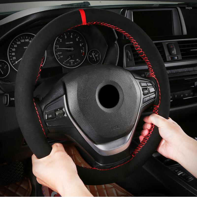Steering Wheel Covers Black Suede Red Mark Braid On Car Cover Universal Diameter 15 Inch/38cm Auto Accessories
Steering Wheel Covers Black Suede Red Mark Braid On Car Cover Universal Diameter 15 Inch/38cm Auto Accessories