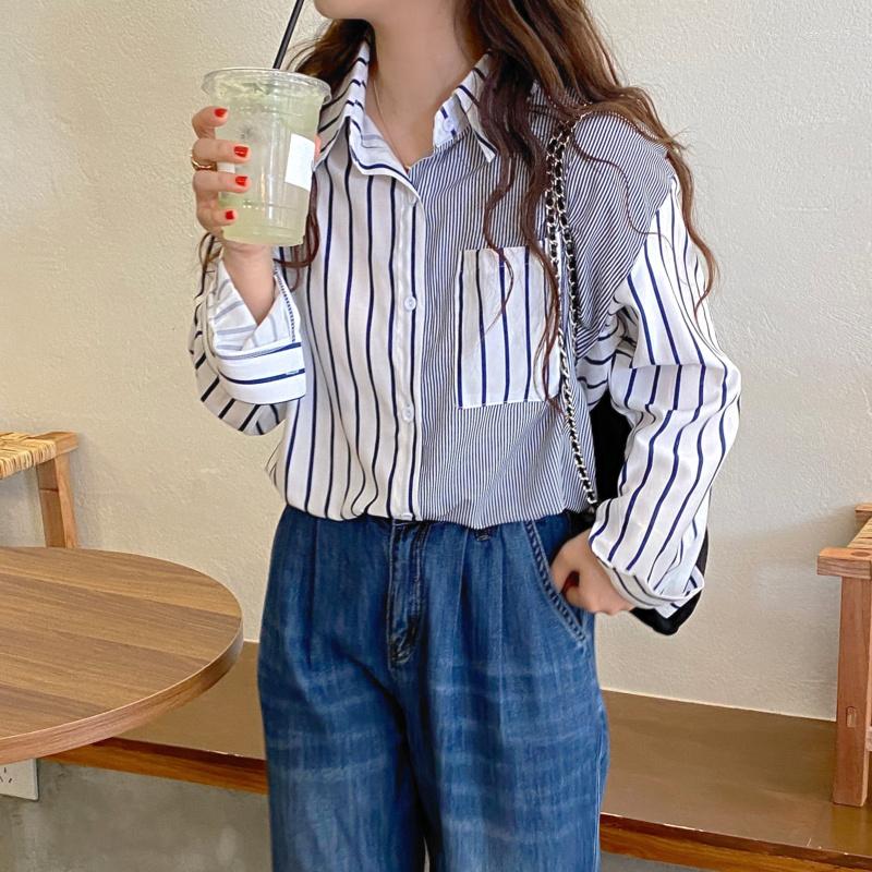 Women's Blouses Korean Style Striped Lazy Wind Temperament Loose Shirt Women, Picture shown
Women's Blouses Korean Style Striped Lazy Wind Temperament Loose Shirt Women, Picture shown