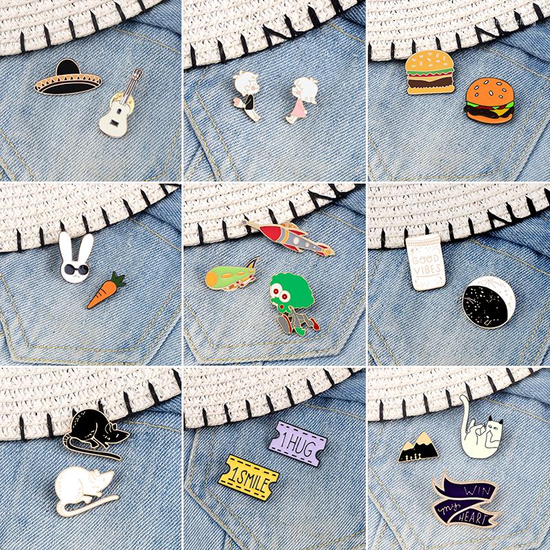 Brooches 2-3Pcs/Set Fashion Pins Alien Rocket Enamel Couples Kiss Badges Cartoon Hamburger Mouses Pin Kids Clothes Lapel Jewelry
Brooches 2-3Pcs/Set Fashion Pins Alien Rocket Enamel Couples Kiss Badges Cartoon Hamburger Mouses Pin Kids Clothes Lapel Jewelry