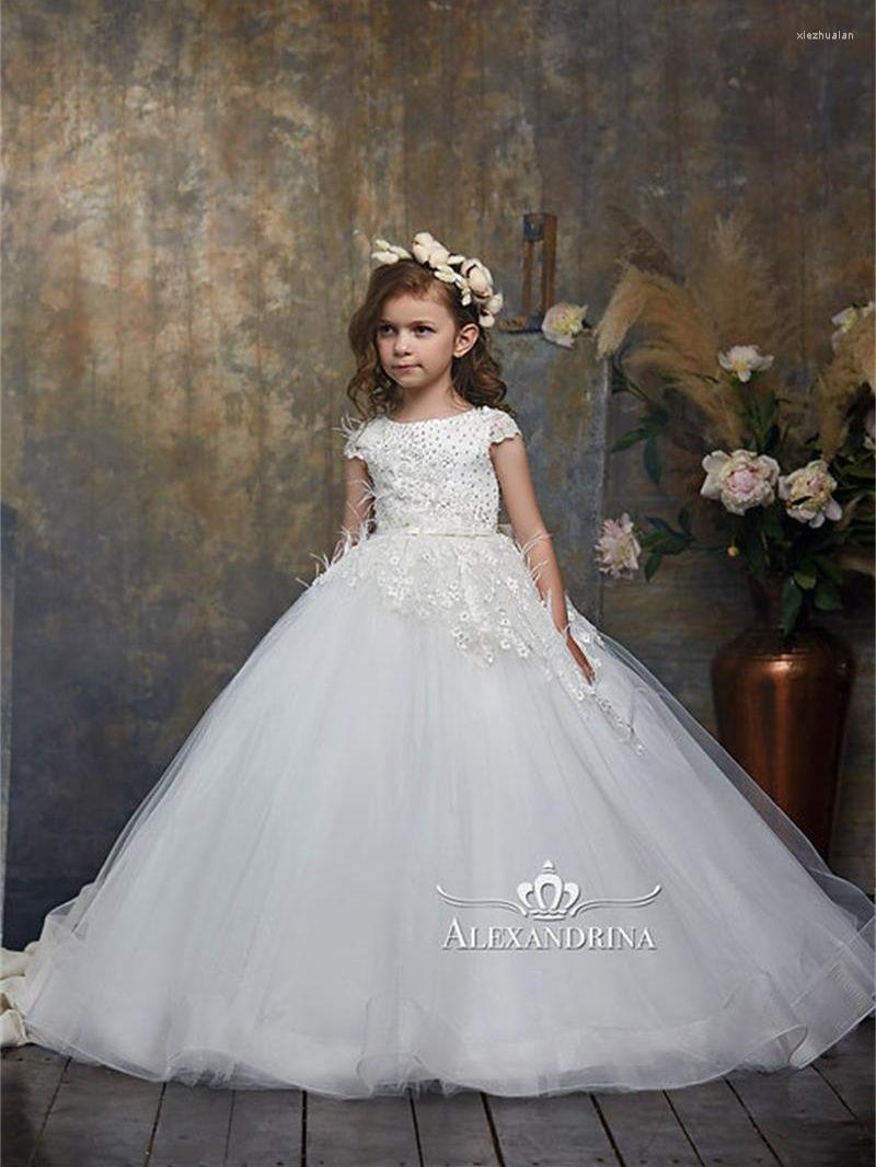 Girl Dresses Short Sleeves Flower For Wedding Appliques Bow Pageant Gown First Communion Dress, Ivory
Girl Dresses Short Sleeves Flower For Wedding Appliques Bow Pageant Gown First Communion Dress, Ivory