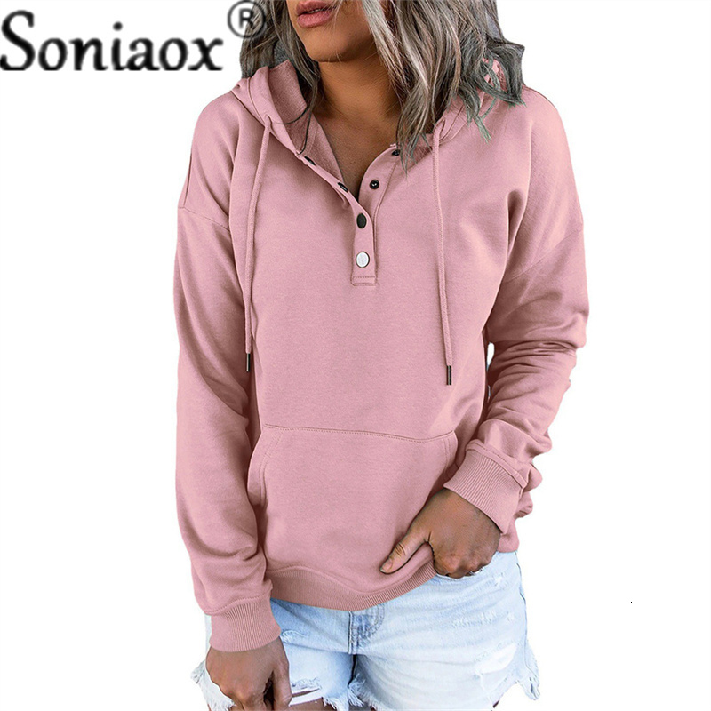 Women's Hoodies Sweatshirts Solid Color Hooded Autumn Winter Harajuku Ladies Casual Loose Long Sleeve Pocket Pullovers 221201