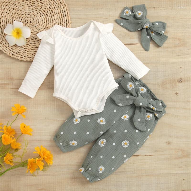 Clothing Sets Infant Baby Girls 3PCS Romper Suit Long Sleeve Plain Ribbed Snap Daisy Ruched Pants With Belt Bow Headband, Picture shown
Clothing Sets Infant Baby Girls 3PCS Romper Suit Long Sleeve Plain Ribbed Snap Daisy Ruched Pants With Belt Bow Headband, Picture shown