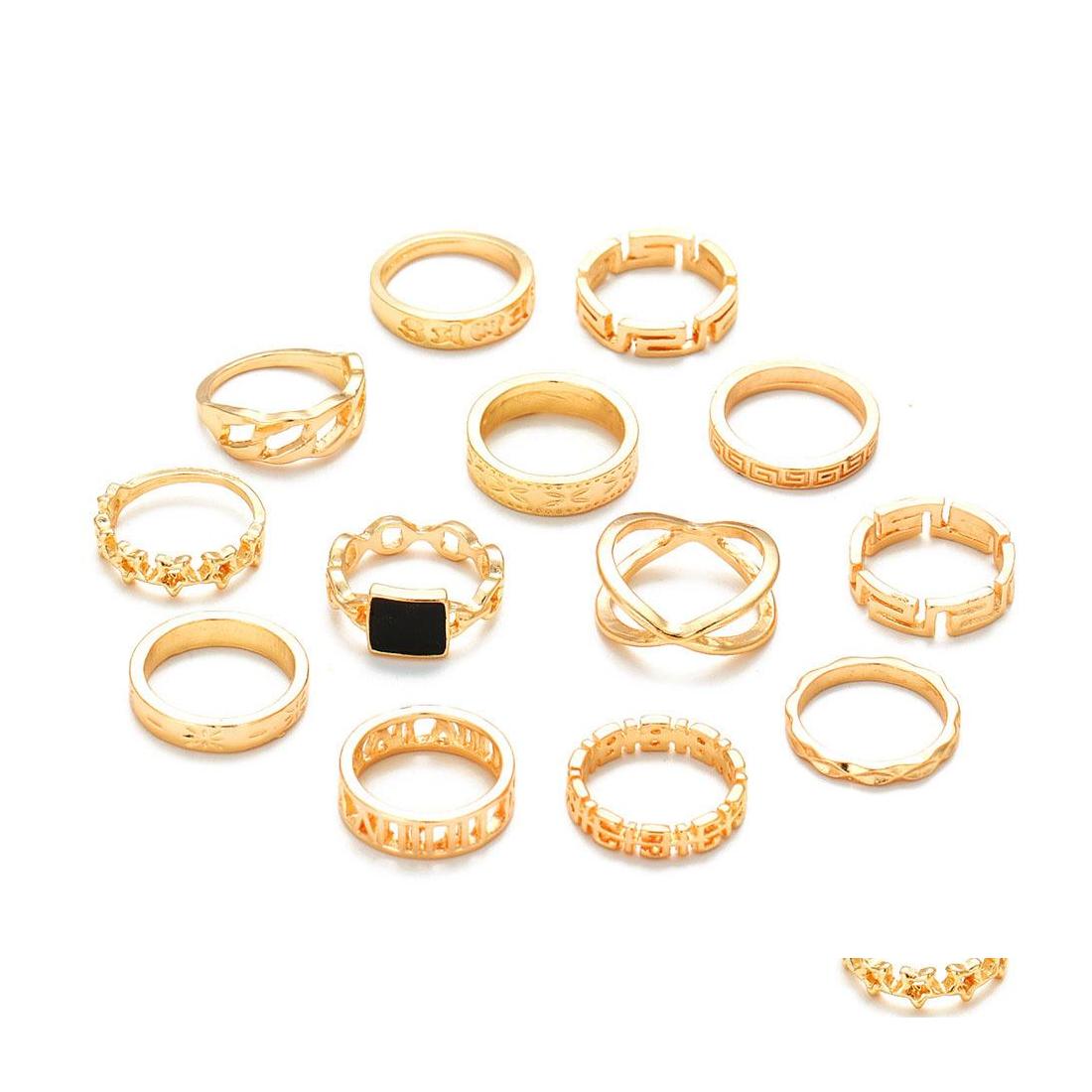 Band Rings Fashion Jewelry Ring Set Vintage Geometric Stars Midi Rings Sets 13Pcs/Set Drop Delivery Dhqmu
Band Rings Fashion Jewelry Ring Set Vintage Geometric Stars Midi Rings Sets 13Pcs/Set Drop Delivery Dhqmu