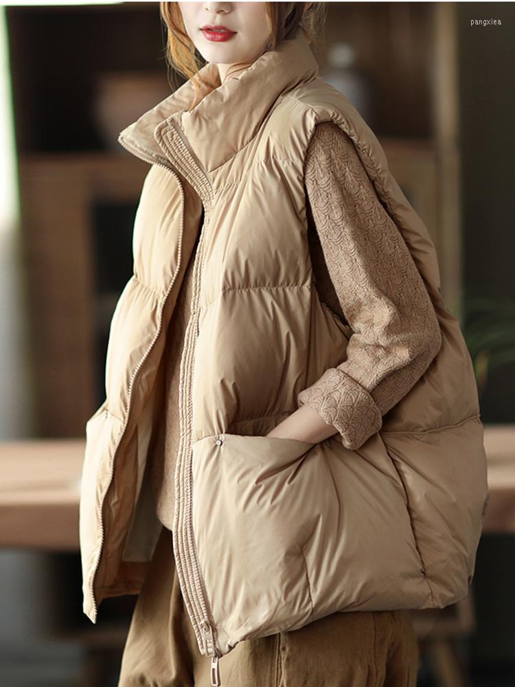 Women's Vests Autumn Winter Jackets Women 2022 Solid Stand Collar Vest Coats White Duck Down Jacket Padded Sleeveless Windproof Warm, Black
Women's Vests Autumn Winter Jackets Women 2022 Solid Stand Collar Vest Coats White Duck Down Jacket Padded Sleeveless Windproof Warm, Black