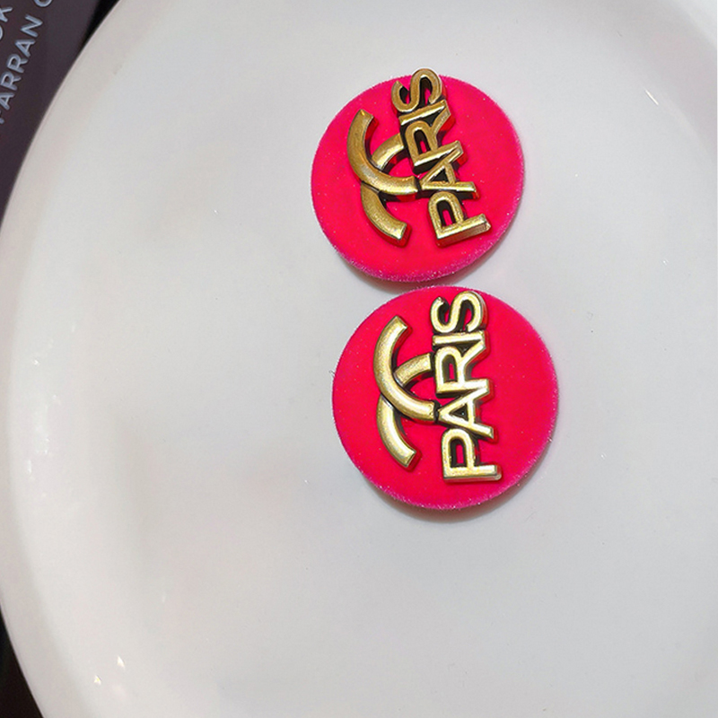 Women Round Letter Stud Earring Classic Letters Earrings Fashion Jewelry for Gift Party