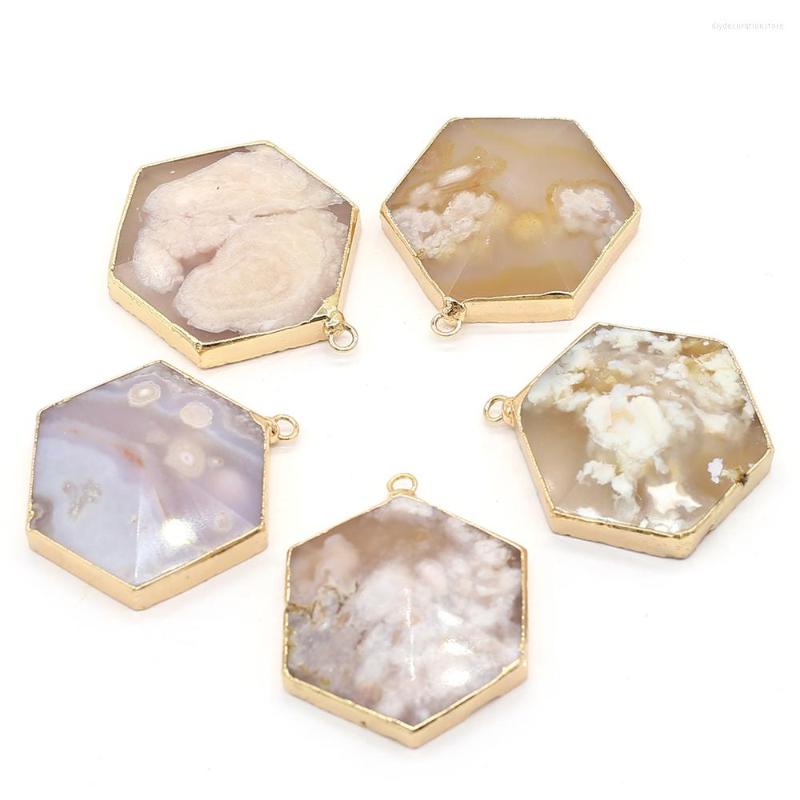 Charms Natural Stone Pendant Hexagon Cherry Blossom Agate Phnom Penh Exquisite For Jewelry DIY Necklace Bracelet Earring Making
Charms Natural Stone Pendant Hexagon Cherry Blossom Agate Phnom Penh Exquisite For Jewelry DIY Necklace Bracelet Earring Making