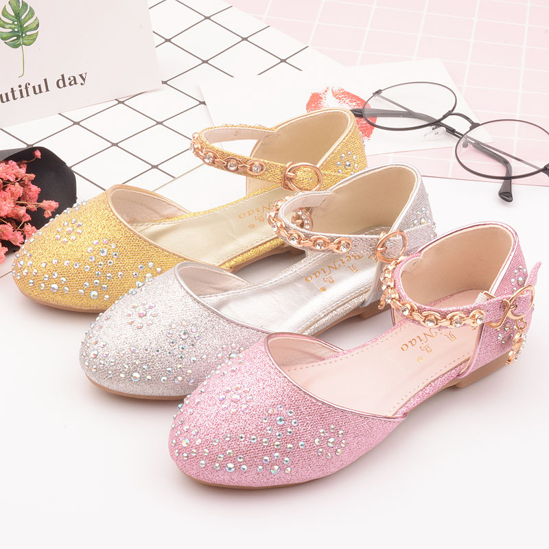 Children's shoes gold chain spring and autumn girls' high heel princess shoes diamond tide flower gilrs' Kitten heels, Silver
Children's shoes gold chain spring and autumn girls' high heel princess shoes diamond tide flower gilrs' Kitten heels, Silver