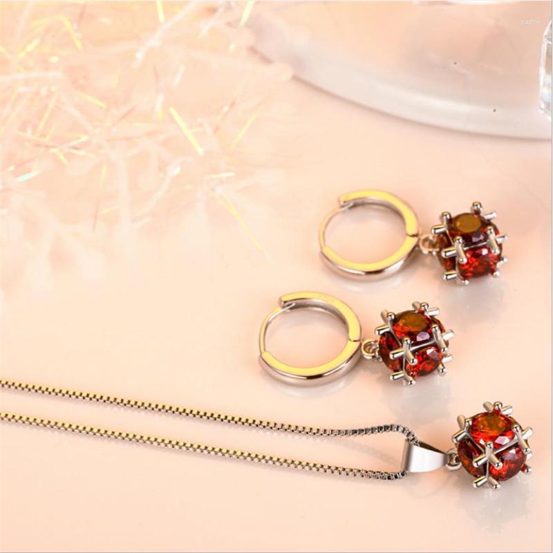 Necklace Earrings Set Fashion Lady Silver 925 Women Jewelry Female Charm Crystal Red Pendant Necklaces Girl Clavicle Accessories, Picture shown
Necklace Earrings Set Fashion Lady Silver 925 Women Jewelry Female Charm Crystal Red Pendant Necklaces Girl Clavicle Accessories, Picture shown