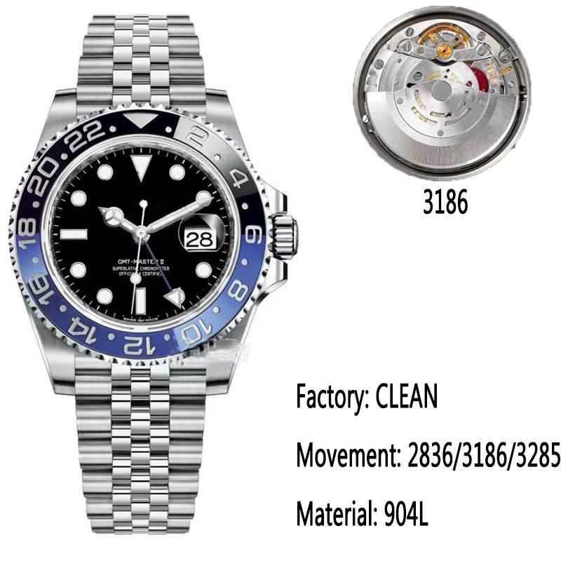 8 types Clean factory watches black blue ceramic bezel mechanical 40mm 904L mens luxury watch 126715 cal ETA3186 movement sapphire waterproof luminous, 0.8mm
8 types Clean factory watches black blue ceramic bezel mechanical 40mm 904L mens luxury watch 126715 cal ETA3186 movement sapphire waterproof luminous, 0.8mm