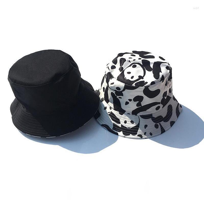 Berets Black White Panda Print Bucket Hat Double-Side Fisherman Hats For Women Men Fashion Foldable Panama Cap Outdoor Beach Sunbonnet
Berets Black White Panda Print Bucket Hat Double-Side Fisherman Hats For Women Men Fashion Foldable Panama Cap Outdoor Beach Sunbonnet