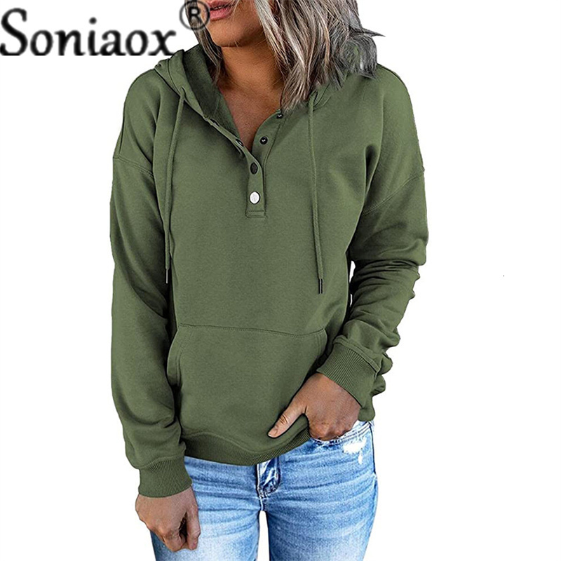 Women's Hoodies Sweatshirts Solid Color Hooded Autumn Winter Harajuku Ladies Casual Loose Long Sleeve Pocket Pullovers 221201