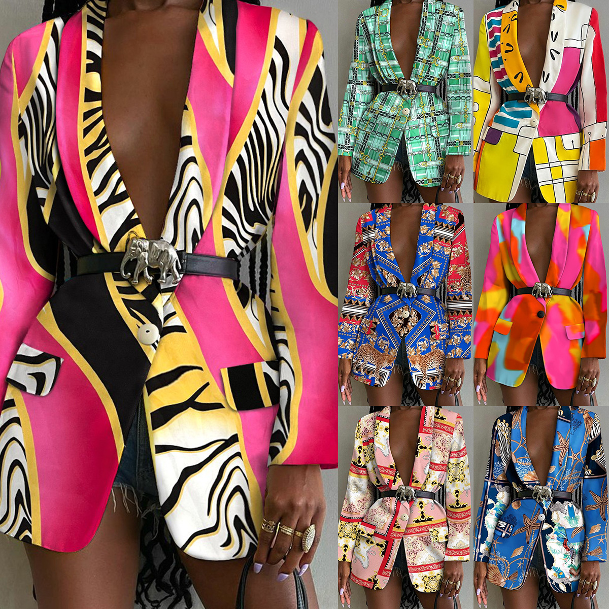 Shawl Single Button Blazer Turn-down Collar All Over Print Suits Casual Elegant Abstract Graphic Work Coat
Shawl Single Button Blazer Turn-down Collar All Over Print Suits Casual Elegant Abstract Graphic Work Coat