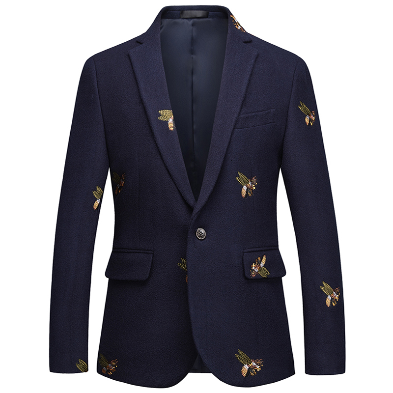 Men's Suits Blazers Boutique Fashion Embroidery Woolen Casual Business Blazer Male Slim Suit Jacket Navy Blue Wedding Banquet 221201
Men's Suits Blazers Boutique Fashion Embroidery Woolen Casual Business Blazer Male Slim Suit Jacket Navy Blue Wedding Banquet 221201