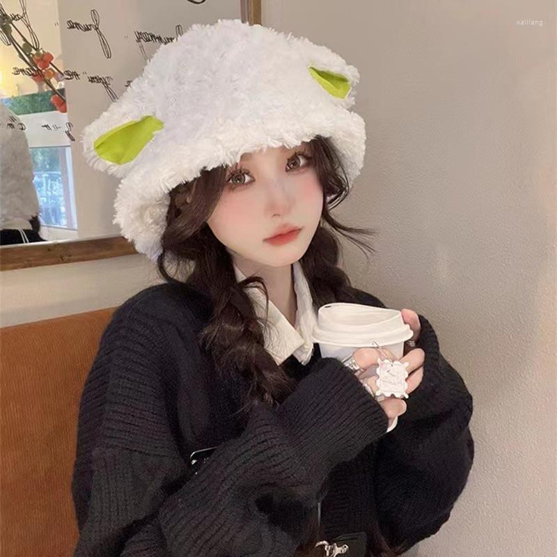 Berets Sheep A Plush Beanies Cute Ears Lamb Fisherman Cap Winter Warm Coral Velvet Bucket Hat Cartoon Headgear Women Girls Bonnet
Berets Sheep A Plush Beanies Cute Ears Lamb Fisherman Cap Winter Warm Coral Velvet Bucket Hat Cartoon Headgear Women Girls Bonnet