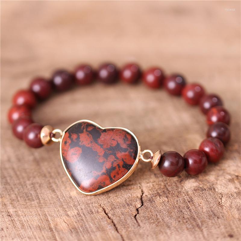 Strand Classic Women Heart Shape Charm Beads Bracelets Red Jaspers Luxury Stretch Elastic Bangles Jewelry Bijoux Drop
Strand Classic Women Heart Shape Charm Beads Bracelets Red Jaspers Luxury Stretch Elastic Bangles Jewelry Bijoux Drop
