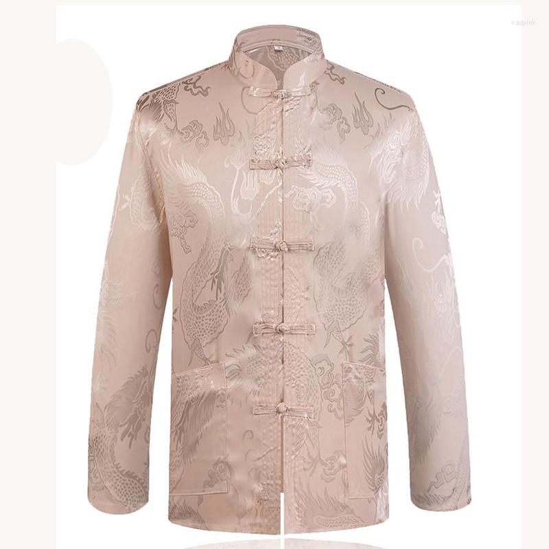 Men' Jackets 2022 Brand Arrival Black Chinese Traditional Men' Satin Mandarin Collar Dragon Silk Tang Suit Clothing Jacket, Beige
Men' Jackets 2022 Brand Arrival Black Chinese Traditional Men' Satin Mandarin Collar Dragon Silk Tang Suit Clothing Jacket, Beige