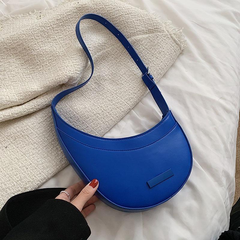 Evening Bags Elegant Solid Colour Saddle Shoulder Bag For Women Quality PU Leather Female Underarm Ladies Fashionable Purses And Handbags, Blue bag
Evening Bags Elegant Solid Colour Saddle Shoulder Bag For Women Quality PU Leather Female Underarm Ladies Fashionable Purses And Handbags, Blue bag