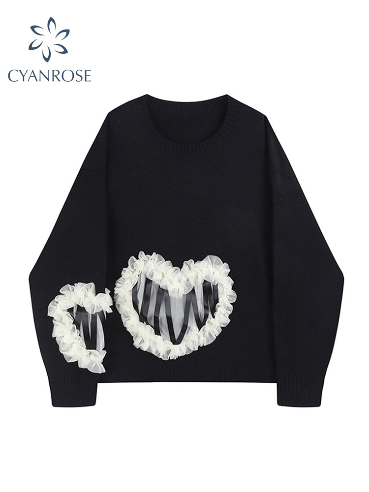 Women's Hoodies Sweatshirts Women Harajuku Heart Mesh Patchwork Gothic Sweet Female Oversized O-Neck Long Sleeve Loose Pullover Top 221201, Black
Women's Hoodies Sweatshirts Women Harajuku Heart Mesh Patchwork Gothic Sweet Female Oversized O-Neck Long Sleeve Loose Pullover Top 221201, Black