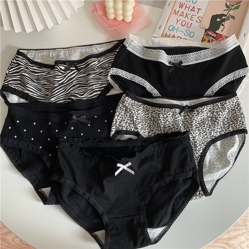 Women's Panties 5Pcsset Women's Cotton Panties Sexy Zebra Leopard Print Underwear For Girls Female Briefs Soft Shorts Underpants Lingerie 221202, Black10
Women's Panties 5Pcsset Women's Cotton Panties Sexy Zebra Leopard Print Underwear For Girls Female Briefs Soft Shorts Underpants Lingerie 221202, Black10
