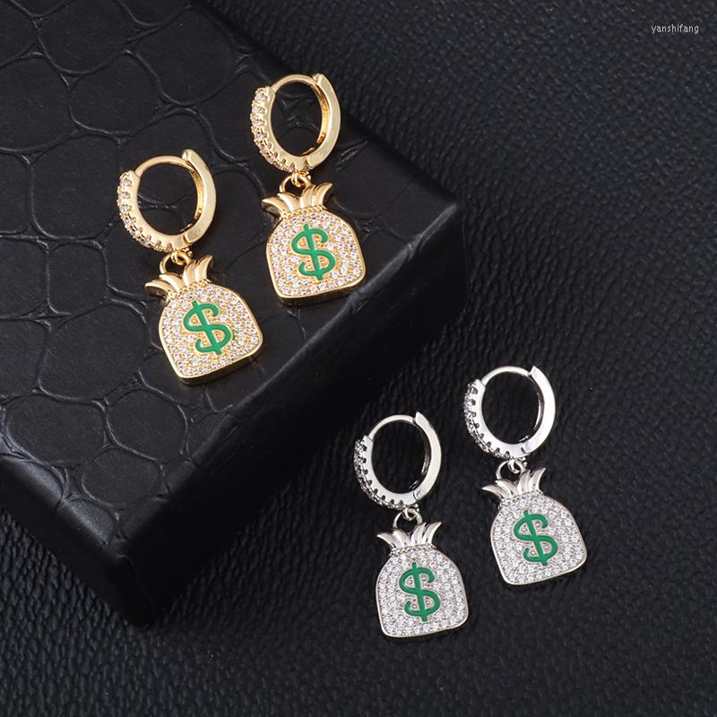 Hoop Earrings Hip Hop Dollar Sign Money Bag Stud Men's Retro Fashion All Copper Zircon Couple
Hoop Earrings Hip Hop Dollar Sign Money Bag Stud Men's Retro Fashion All Copper Zircon Couple