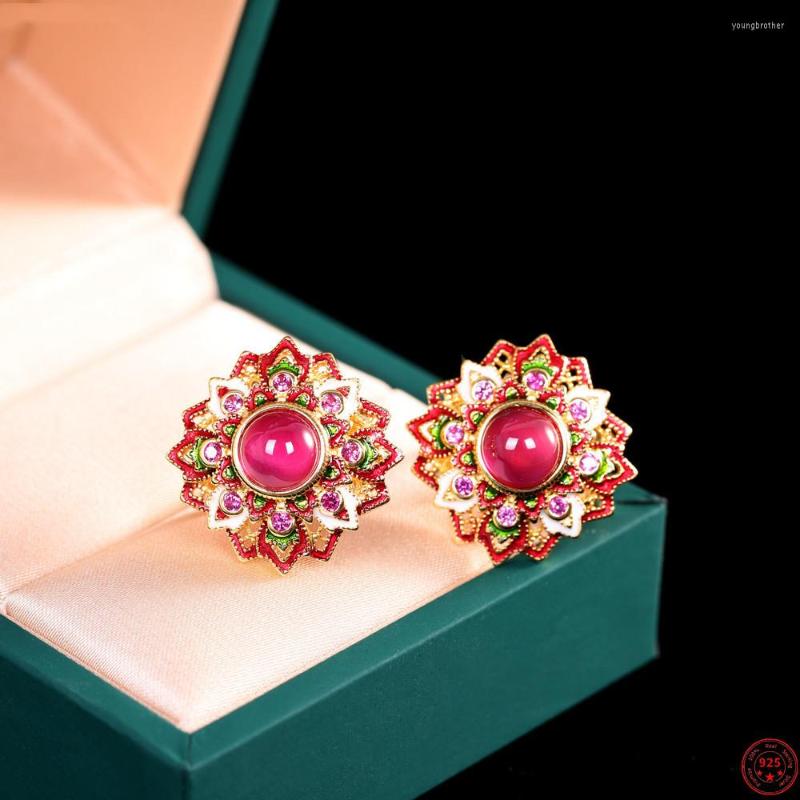 Stud Earrings S925 Sterling Silver 2022 Fashion Red Corundum Enamel Flower Ear Studs Pure Argentum Jewelry For Women And Lover
Stud Earrings S925 Sterling Silver 2022 Fashion Red Corundum Enamel Flower Ear Studs Pure Argentum Jewelry For Women And Lover
