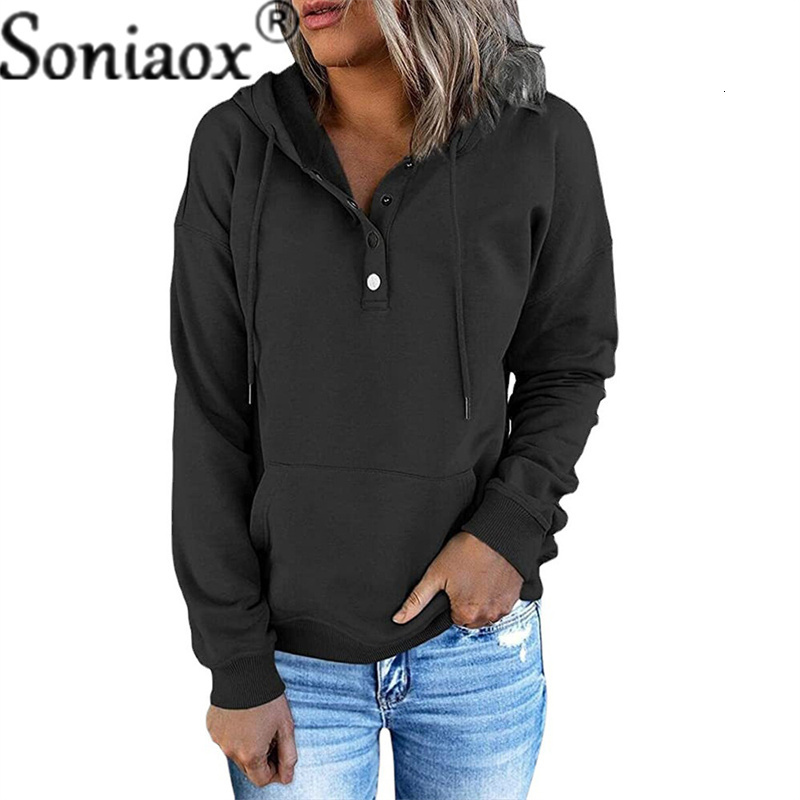Women's Hoodies Sweatshirts Solid Color Hooded Autumn Winter Harajuku Ladies Casual Loose Long Sleeve Pocket Pullovers 221201