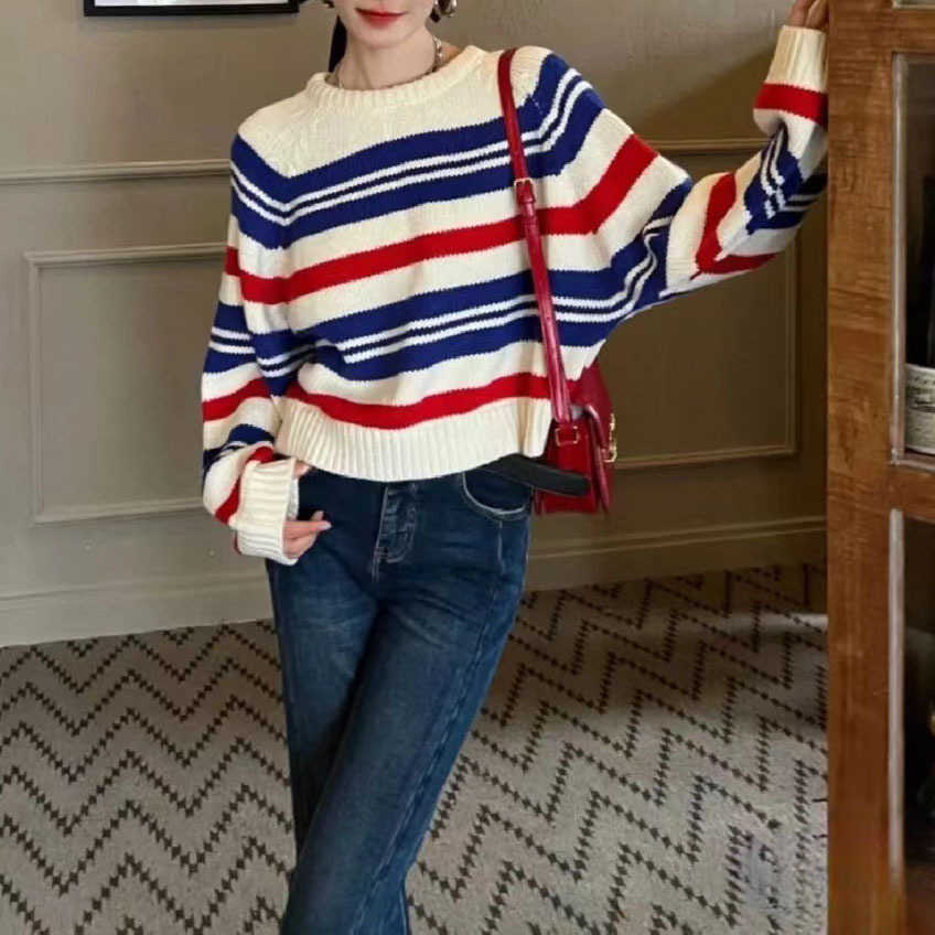 Women' Jacket Sweater Coat Cell 22FW Celebrity 2022 Autumn and Winter Color Stripe Round Neck Long Sleeve Pullover Knitted Top Cashmere Wo, Blue
Women' Jacket Sweater Coat Cell 22FW Celebrity 2022 Autumn and Winter Color Stripe Round Neck Long Sleeve Pullover Knitted Top Cashmere Wo, Blue