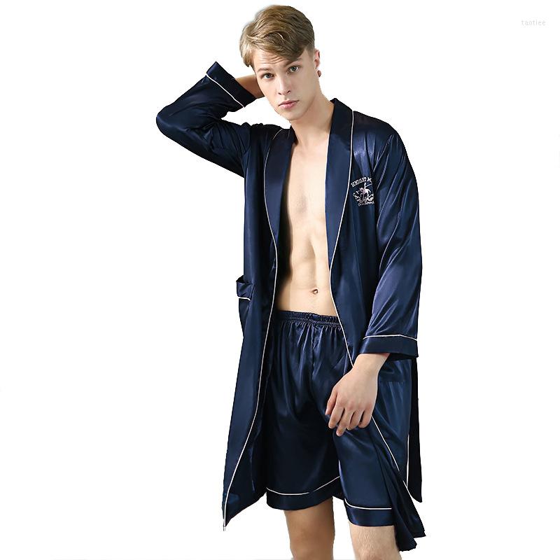 Men's Casual Shirts Men Robe Set Satin Kimono Bathrobe Gown Sexy Loose Long Sleeve Sleepwear Nightgown For Bridegroom Wedding, Long navy
Men's Casual Shirts Men Robe Set Satin Kimono Bathrobe Gown Sexy Loose Long Sleeve Sleepwear Nightgown For Bridegroom Wedding, Long navy