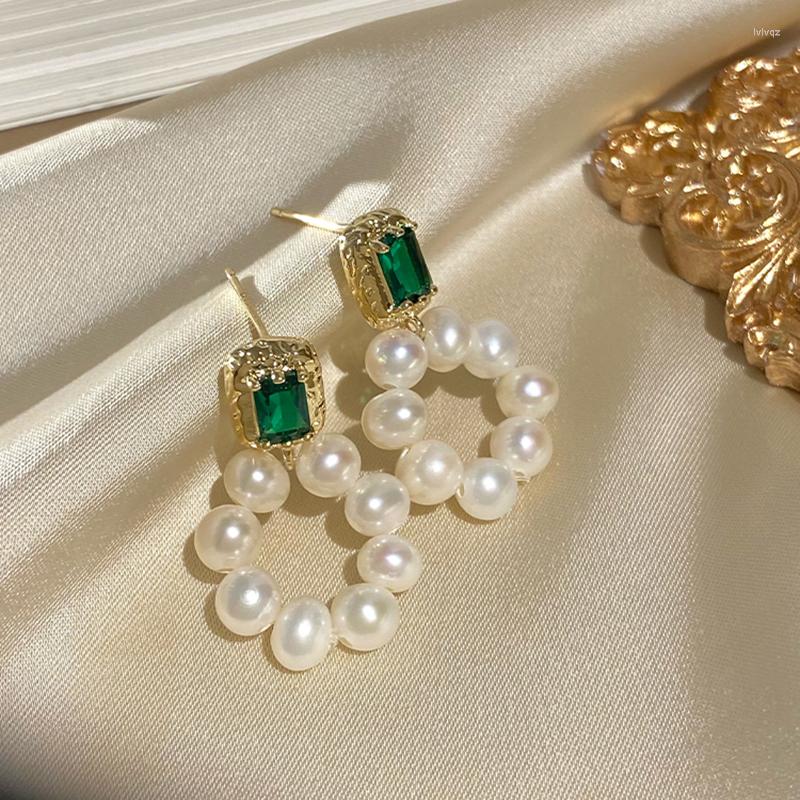Dangle Earrings Korea Design Fashion Jewelry Square Green Zircon Round Freshwater Pearl Pendant Earring Elegant Women Gala Party Accessories
Dangle Earrings Korea Design Fashion Jewelry Square Green Zircon Round Freshwater Pearl Pendant Earring Elegant Women Gala Party Accessories