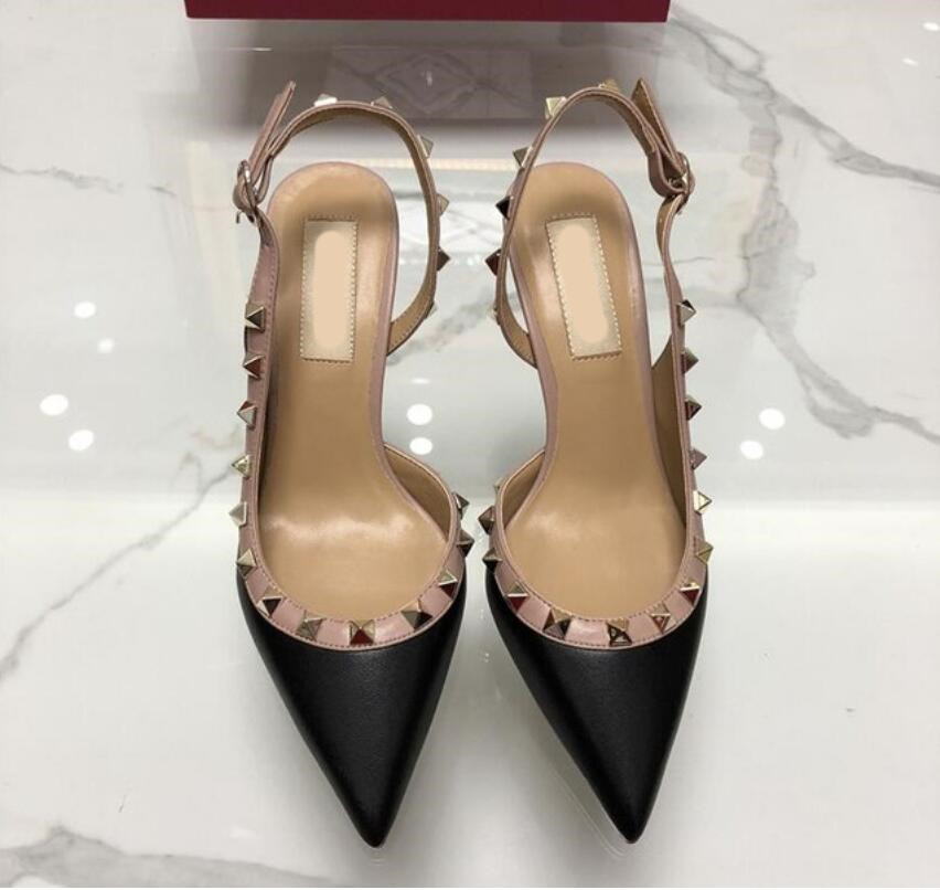 2022 Women 'S Stud Sandals Slingback Pumps Pointed Toe Leather Studded 10cm heel wedding shoes Size 34-44 Plus
2022 Women 'S Stud Sandals Slingback Pumps Pointed Toe Leather Studded 10cm heel wedding shoes Size 34-44 Plus