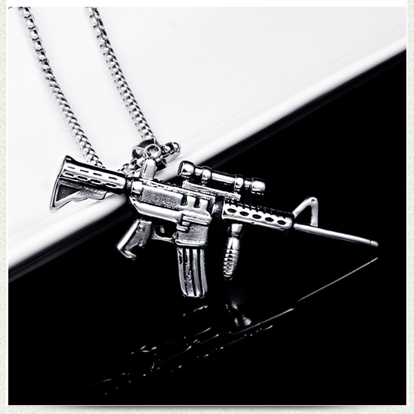 Punk Necklace Pendant Stainless Steel Machine Gun Ancient Silver Hip Hop Necklaces Fashion Fine Jewelry for Women Men Gift Will and Sandy
Punk Necklace Pendant Stainless Steel Machine Gun Ancient Silver Hip Hop Necklaces Fashion Fine Jewelry for Women Men Gift Will and Sandy