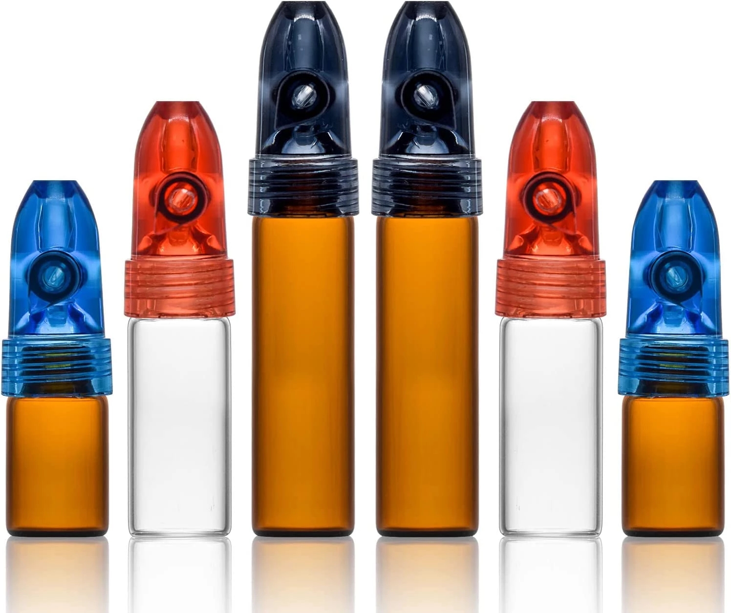 53mm 67mm 82mm Height Smoking Tool Accessories Glass Bottle Snuff Bullet Box Dispenser Snuffer Acrylic Snorter Rocket Sniffer