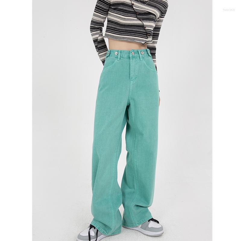 Women' Jeans Autumn Casual Women Streetwear American Fashion Wide Leg Denim Pants High Waist Vintage Straight Baggy Trouser, Green
Women' Jeans Autumn Casual Women Streetwear American Fashion Wide Leg Denim Pants High Waist Vintage Straight Baggy Trouser, Green