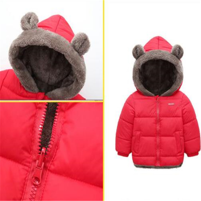 Children's Clothing Thickened Down Cotton Coat Boy Girls Winter Lamb Fleece Jacket kids Zipper Hooded Outwear