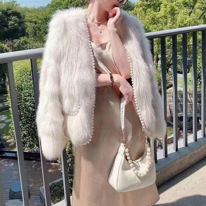 Women's Down French Style Wind Short Faux Fur Coat Elegant Ladies Fashion Beaded Sweet Long Sleeve, White
Women's Down French Style Wind Short Faux Fur Coat Elegant Ladies Fashion Beaded Sweet Long Sleeve, White