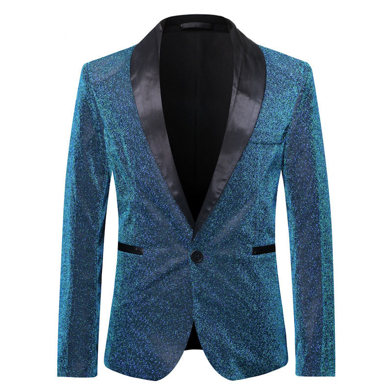 Men' Suits Blazers Shawl Lapel Blazer Slim Fit One Button Shiny Blue Glitter Suit Jacket DJ Nightclub Stage Singer Clothes Costume Homme 221201, Green
Men' Suits Blazers Shawl Lapel Blazer Slim Fit One Button Shiny Blue Glitter Suit Jacket DJ Nightclub Stage Singer Clothes Costume Homme 221201, Green