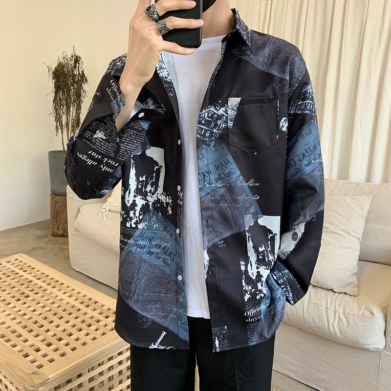 Men's Casual Shirts YASUGUOJI 2022 Autumn Japanese Fashion Spaper Print Shirt Men Hip Loose Long Sleeve Male, White cc05
Men's Casual Shirts YASUGUOJI 2022 Autumn Japanese Fashion Spaper Print Shirt Men Hip Loose Long Sleeve Male, White cc05