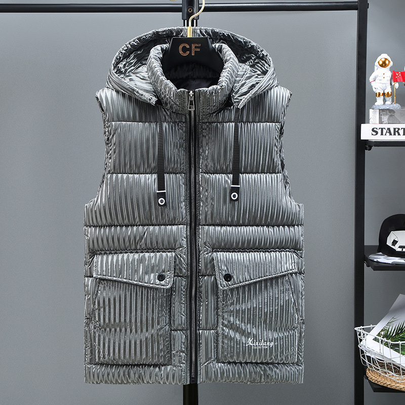 Men's Vests 3618 Black Grey Silver Shiny Surface Mens Warm Vest Thick Waistcoat Men Down Vest Coat Sleeveless Coat Vest For Men With Hooded 221202, Gray
Men's Vests 3618 Black Grey Silver Shiny Surface Mens Warm Vest Thick Waistcoat Men Down Vest Coat Sleeveless Coat Vest For Men With Hooded 221202, Gray