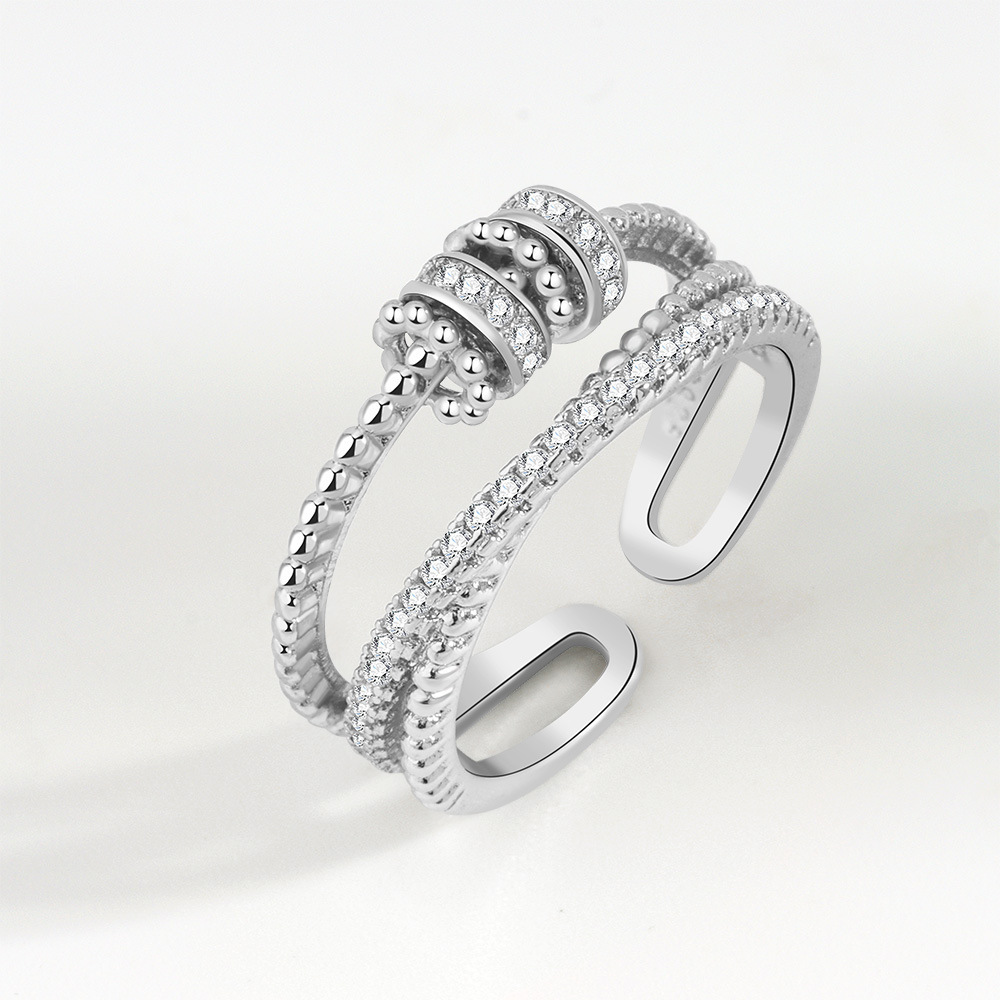 Wholesale Double Line Personality Rings Smart Loop Open Ring Women's Multilayer Rotating Zircon Ring Jewelry
Wholesale Double Line Personality Rings Smart Loop Open Ring Women's Multilayer Rotating Zircon Ring Jewelry