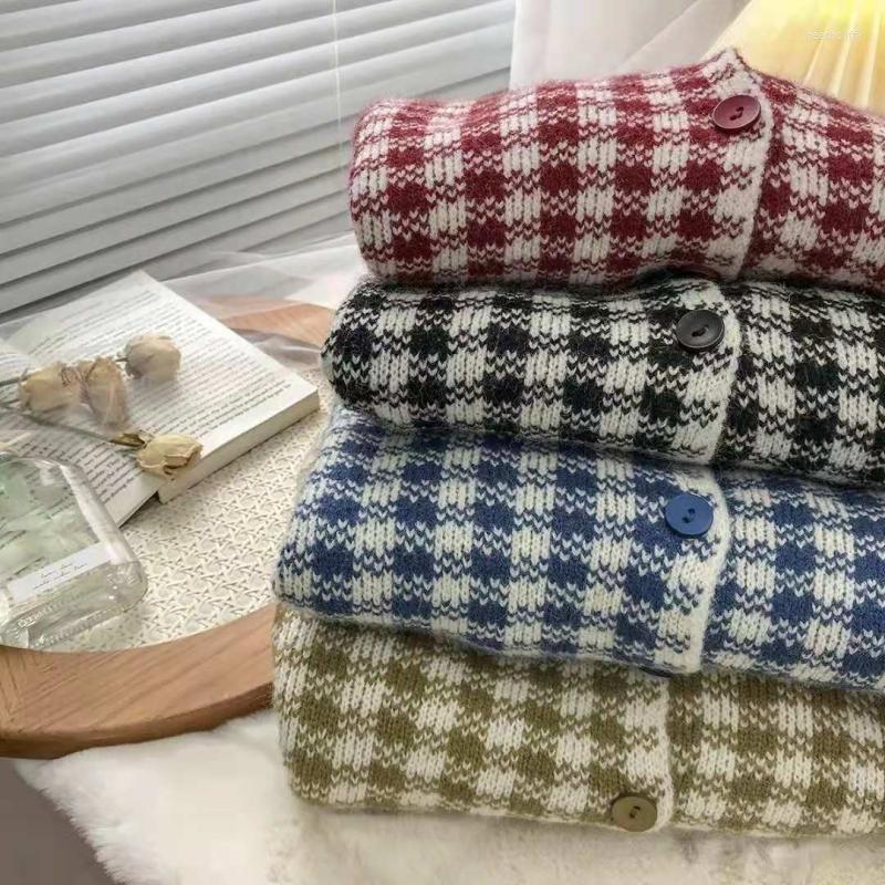 Women's Knits 2022 Autumn Women Knitted Short Plaid Cardigan Sweater Single Breasted Round Collar Crochet Outerwear Female Full Sleeve, Black
Women's Knits 2022 Autumn Women Knitted Short Plaid Cardigan Sweater Single Breasted Round Collar Crochet Outerwear Female Full Sleeve, Black