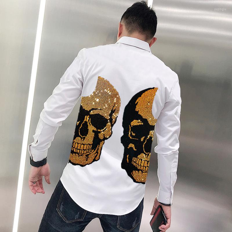 Men's Casual Shirts Autumn Black And White Diamond Men's T-Shirt Refined Technology Rhinestone Style Skull Business Formal Long Sleeve, As shown asian size
Men's Casual Shirts Autumn Black And White Diamond Men's T-Shirt Refined Technology Rhinestone Style Skull Business Formal Long Sleeve, As shown asian size
