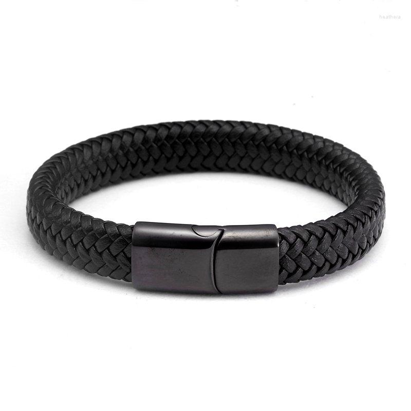 Link Bracelets Full Black Braided Genuine Leather For Men Women Jewelry Unique Stainless Steel Magnetic Buckle Charm
Link Bracelets Full Black Braided Genuine Leather For Men Women Jewelry Unique Stainless Steel Magnetic Buckle Charm