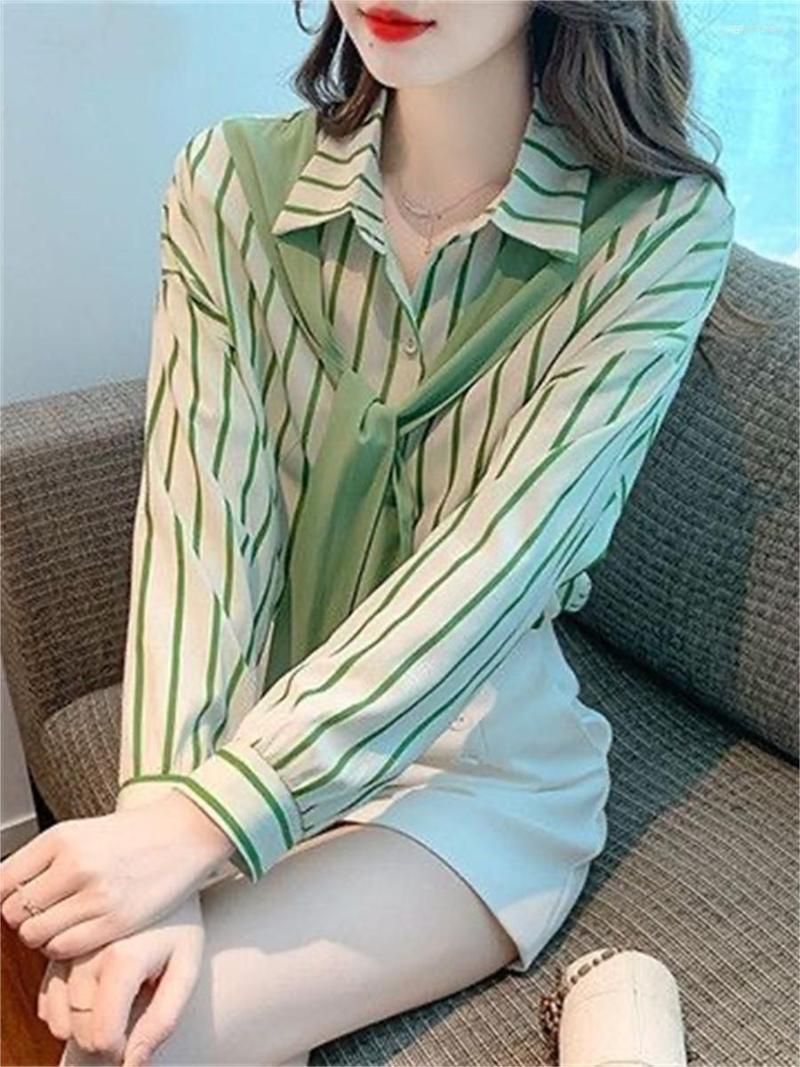 Women' Blouses Women Spring Autumn Style Shirts Lady Casual Long Sleeve Turn-down Collar Striped Printed Blusas Tops ZZ1602, Green
Women' Blouses Women Spring Autumn Style Shirts Lady Casual Long Sleeve Turn-down Collar Striped Printed Blusas Tops ZZ1602, Green